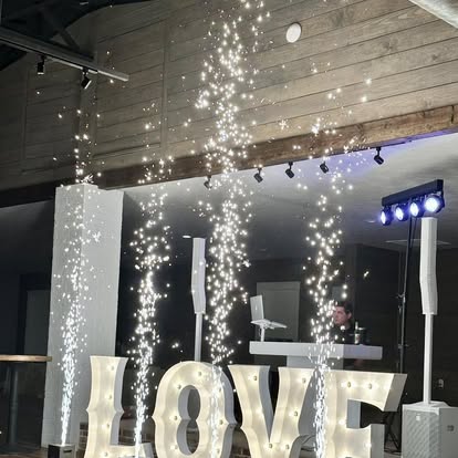 Cold spark effect with DJ setup